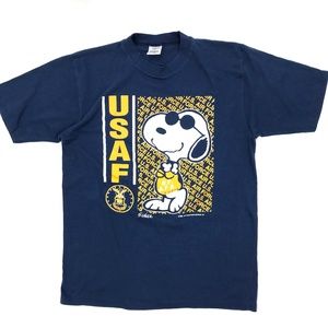 Vintage 70s Jostens USAF Snoopy Blue T-shirt